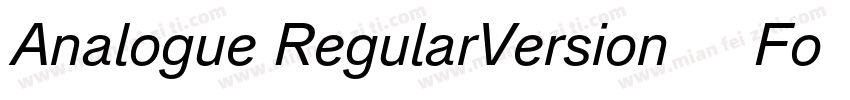 Analogue RegularVersion 1012Fonts字体转换